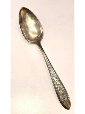 Antique Alvin Silverplate Teaspoon Floral Monogrammed B Patented CM2276